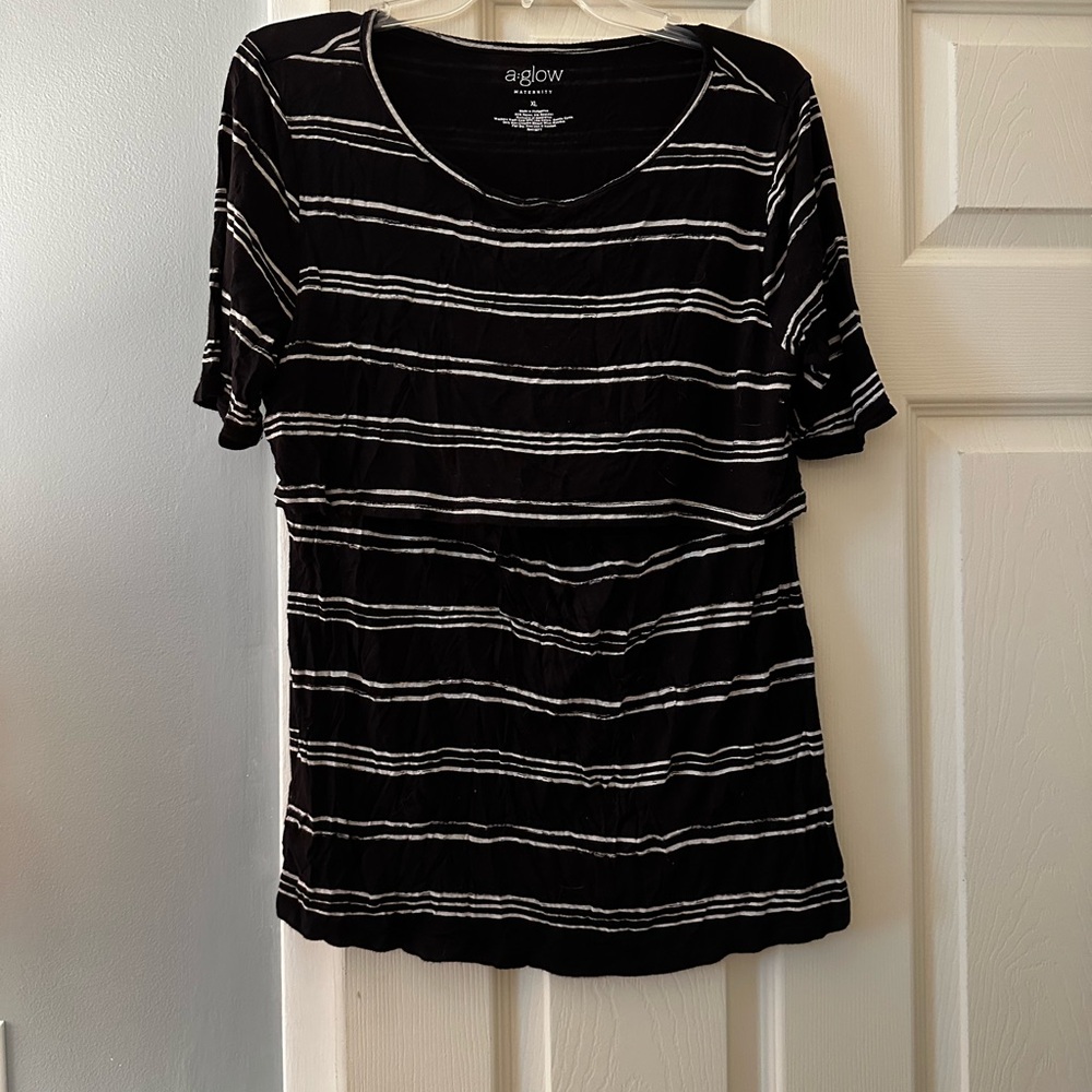 Maternity and Nursing Striped Top